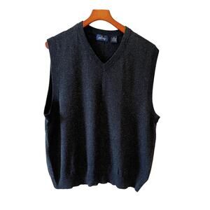 Allen Solly Merino Wool Silk Cashmere Sweater Vest Charcoal Gray XL
